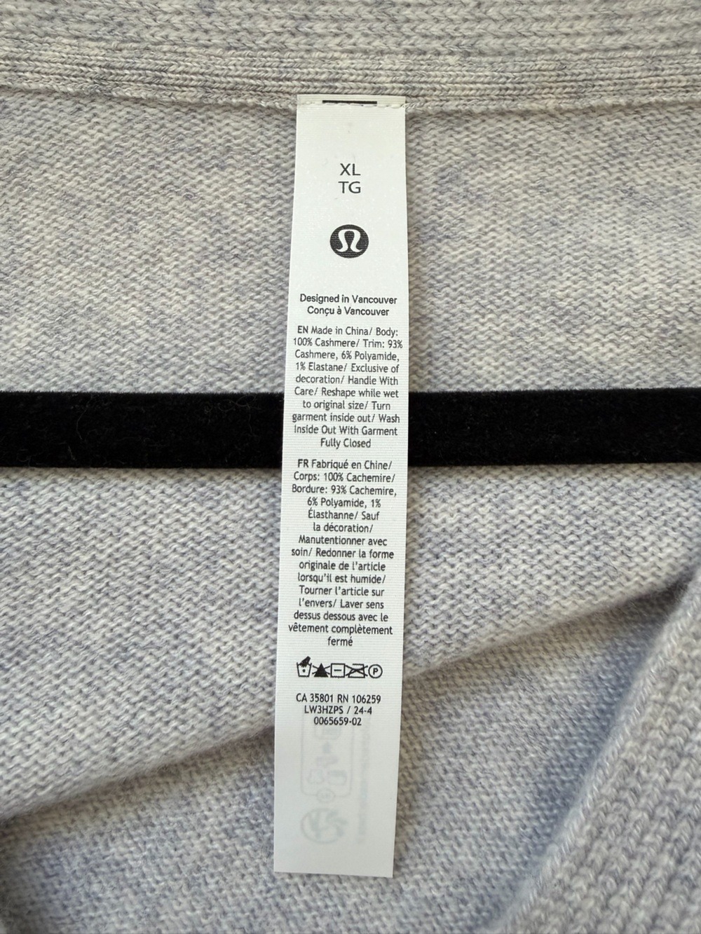 LULULEMON CASHMERE SLIM-FIT CARDIGAN SIZE XL - Picture 10 of 12